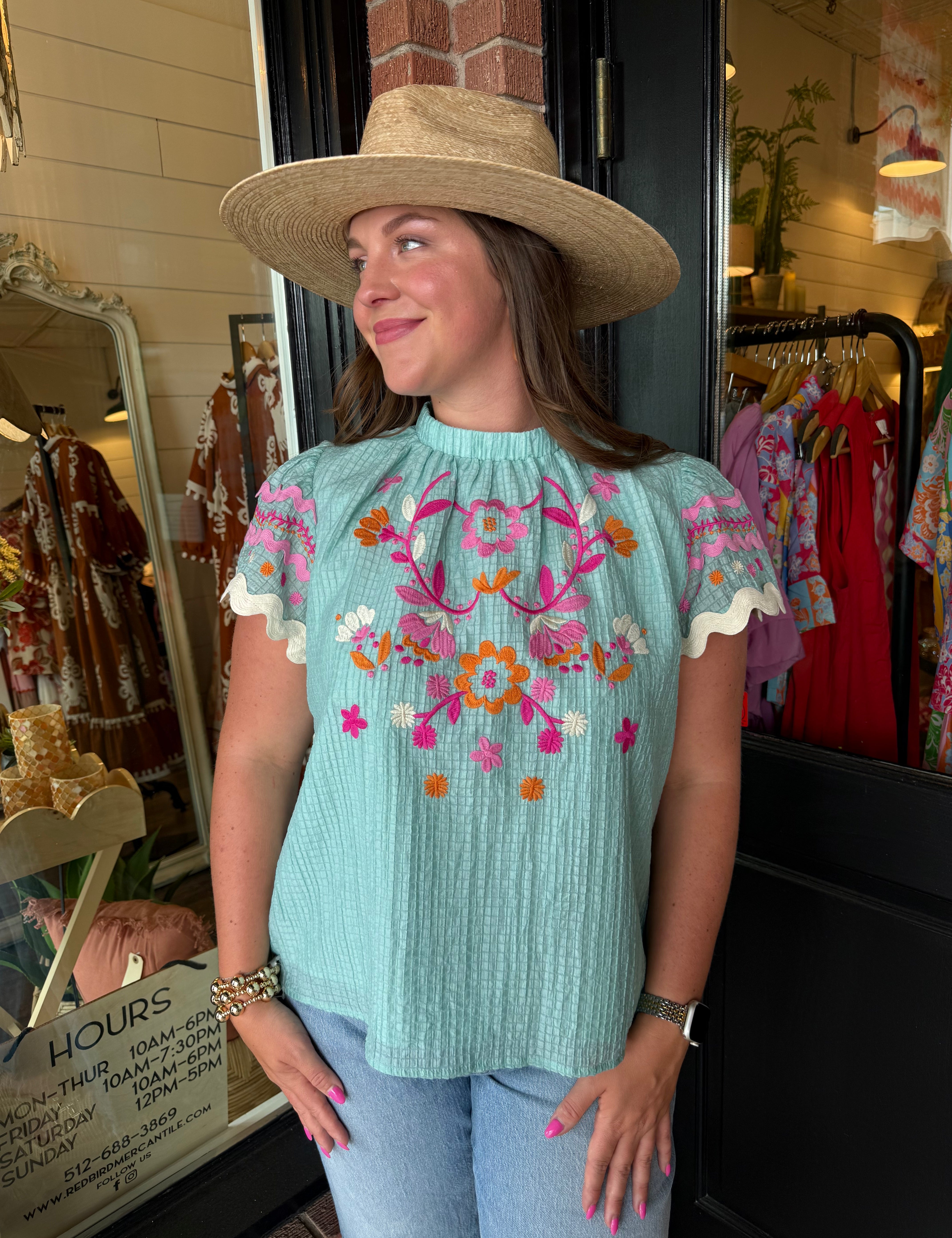 Francis Floral Embroidered Top