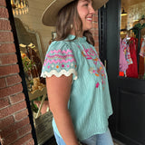 Francis Floral Embroidered Top