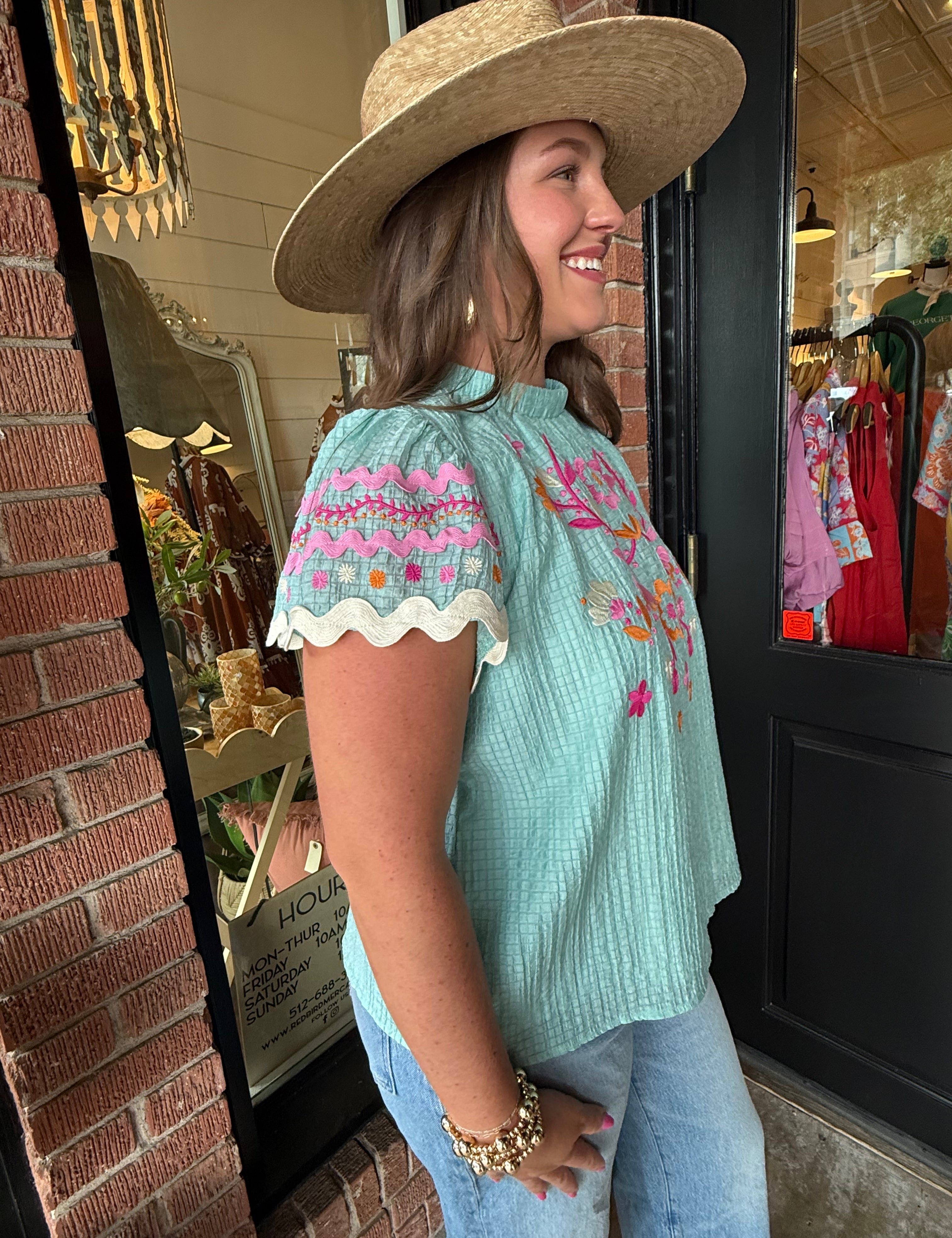 Francis Floral Embroidered Top