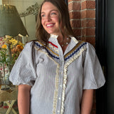Emma Striped Button Top