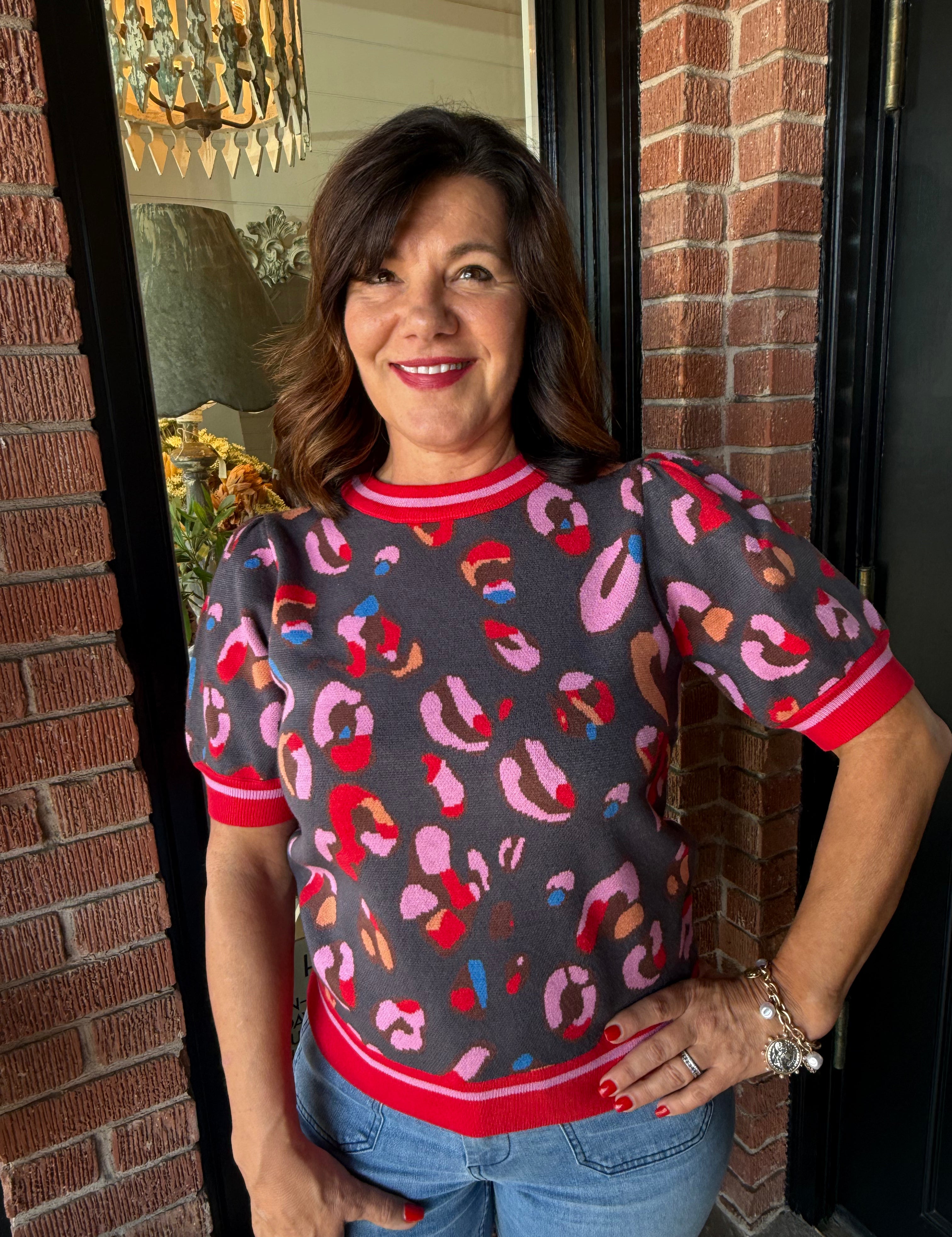 Alex Multi Color Leopard Sweater