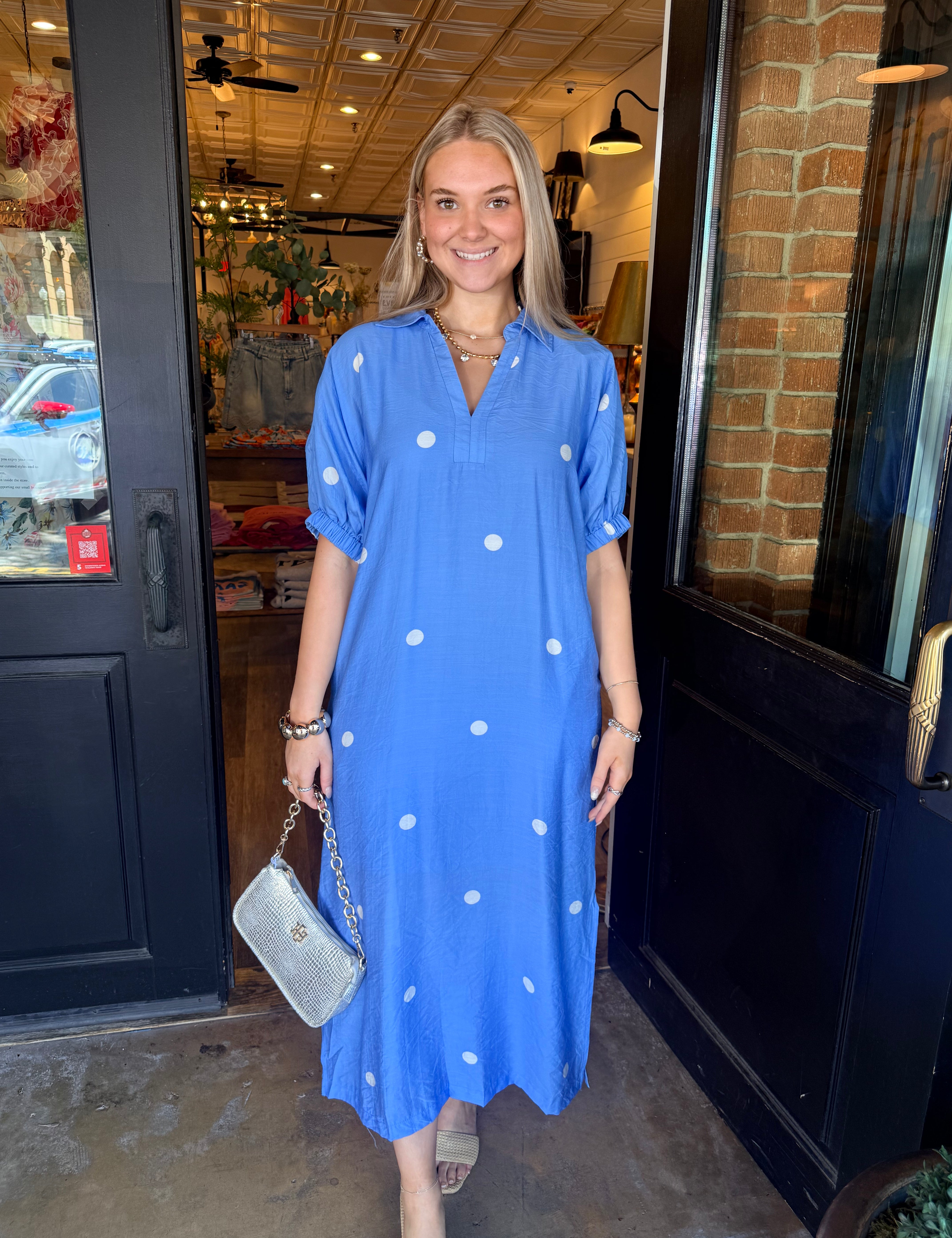 blue work dresses Berylove Women Sky Blue A-Line Work Dress Satin Long Sleeve Business Casual Dress, Sky Blue / 2XL