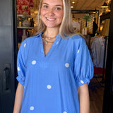 Lynn Blue Polka Dot Dress