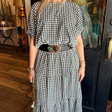 Rachel Gingham Midi Skirt + Top Set
