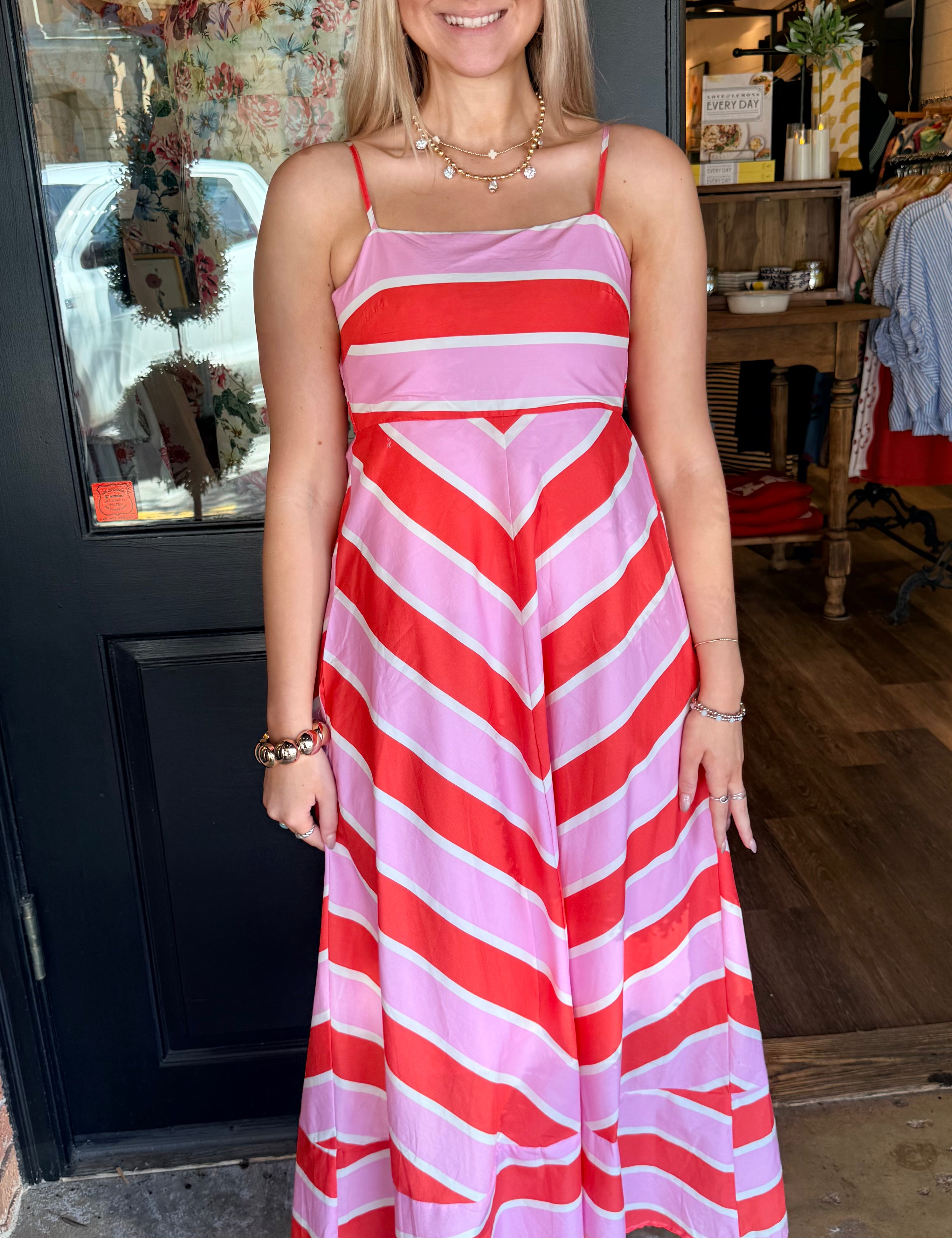 Pamela Striped Midi Dress
