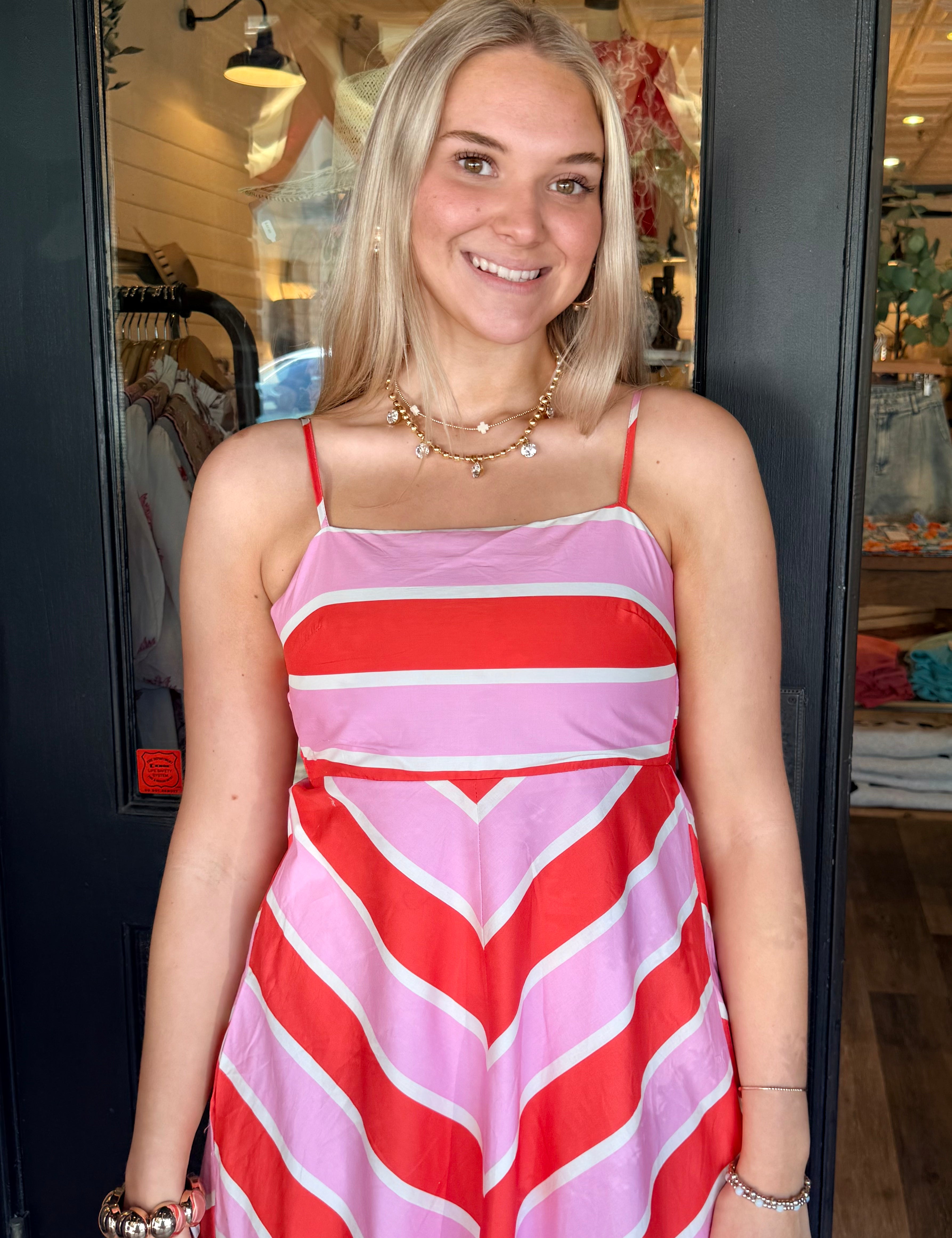 Pamela Striped Midi Dress
