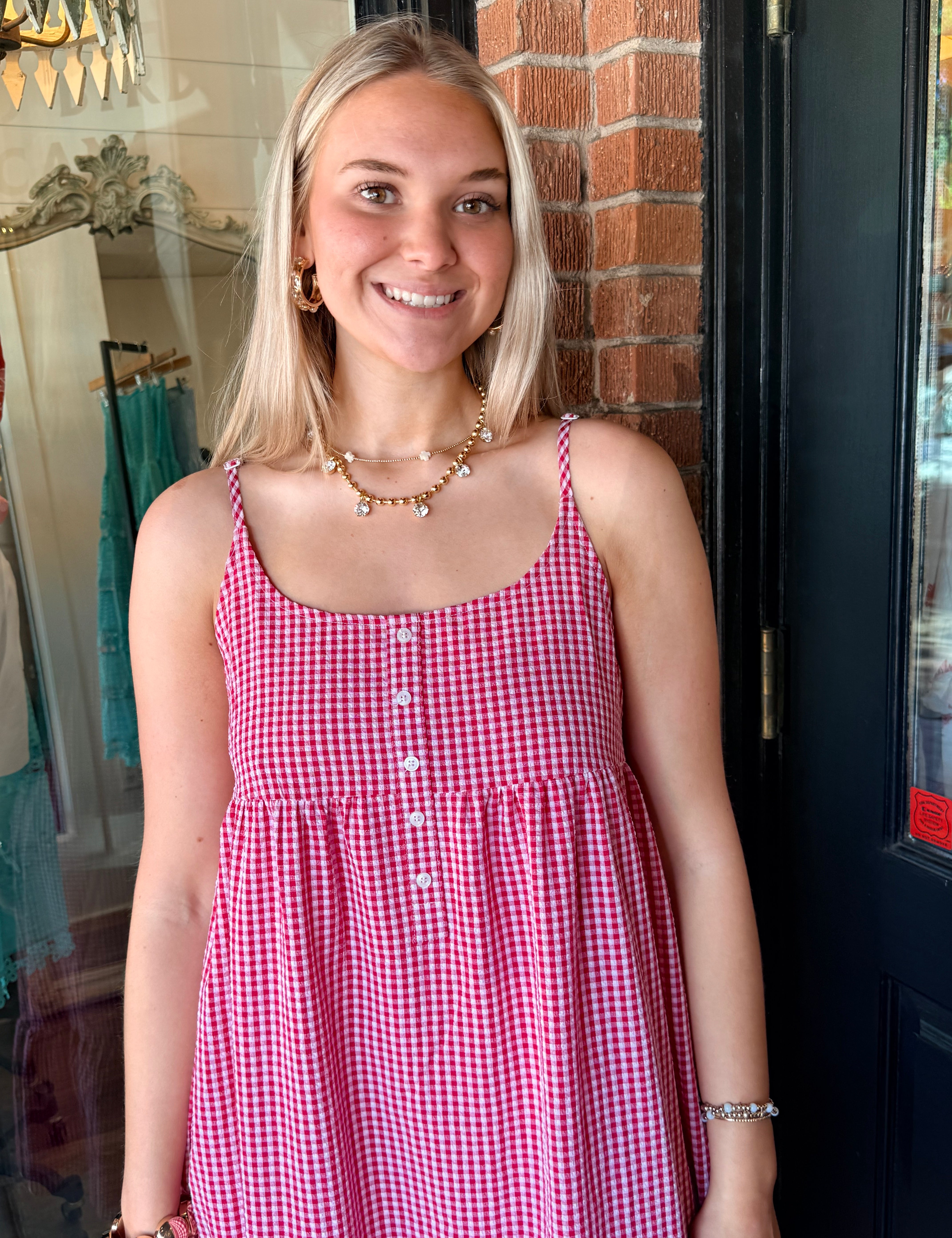 Astrid Gingham Midi Dress