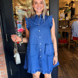 Katherine Ruffled Sleeveless Shirt Dress