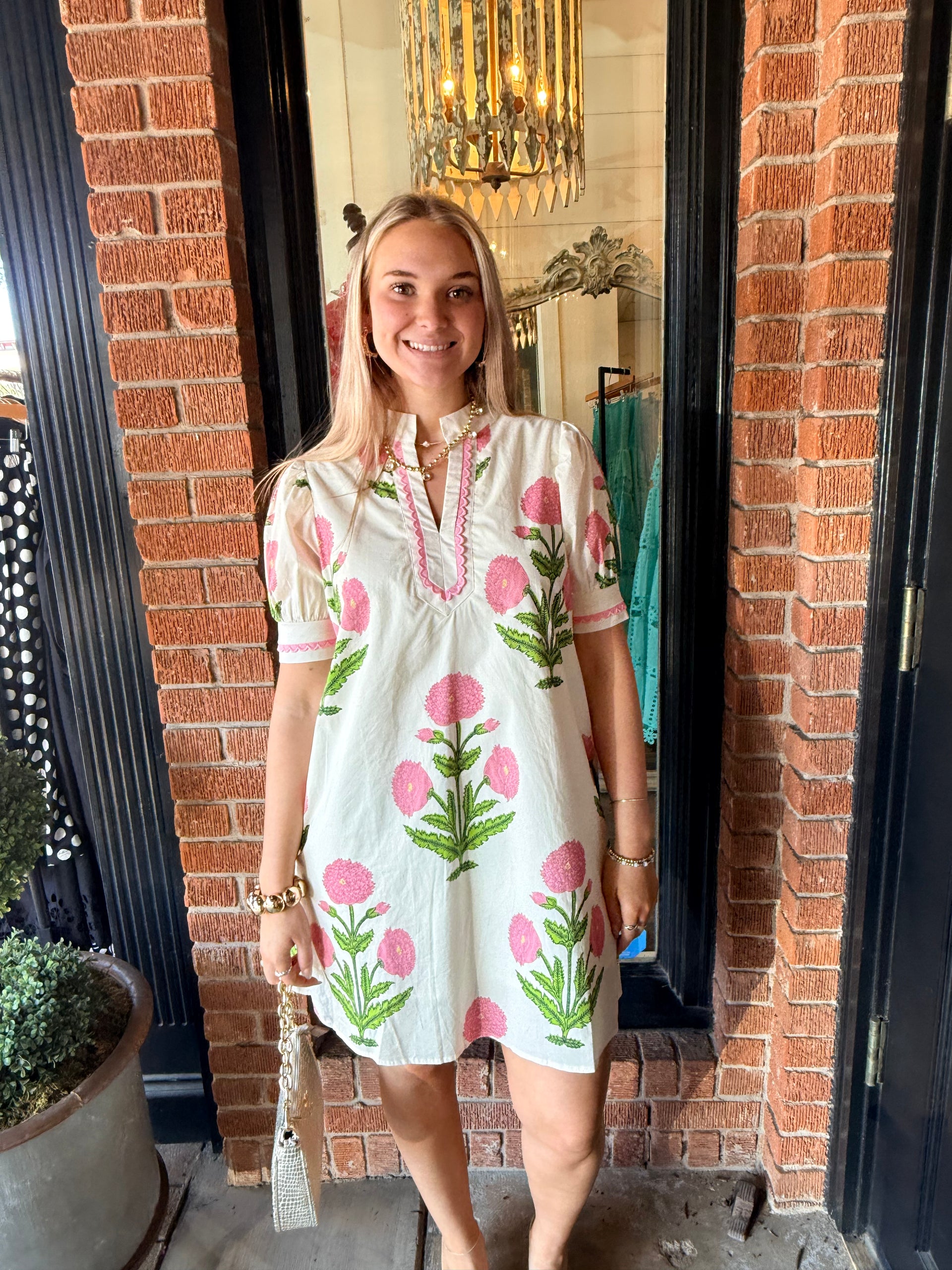 reagan floral embroidered cotton dress Reagan Floral Embroidered Cotton Dress (Women)