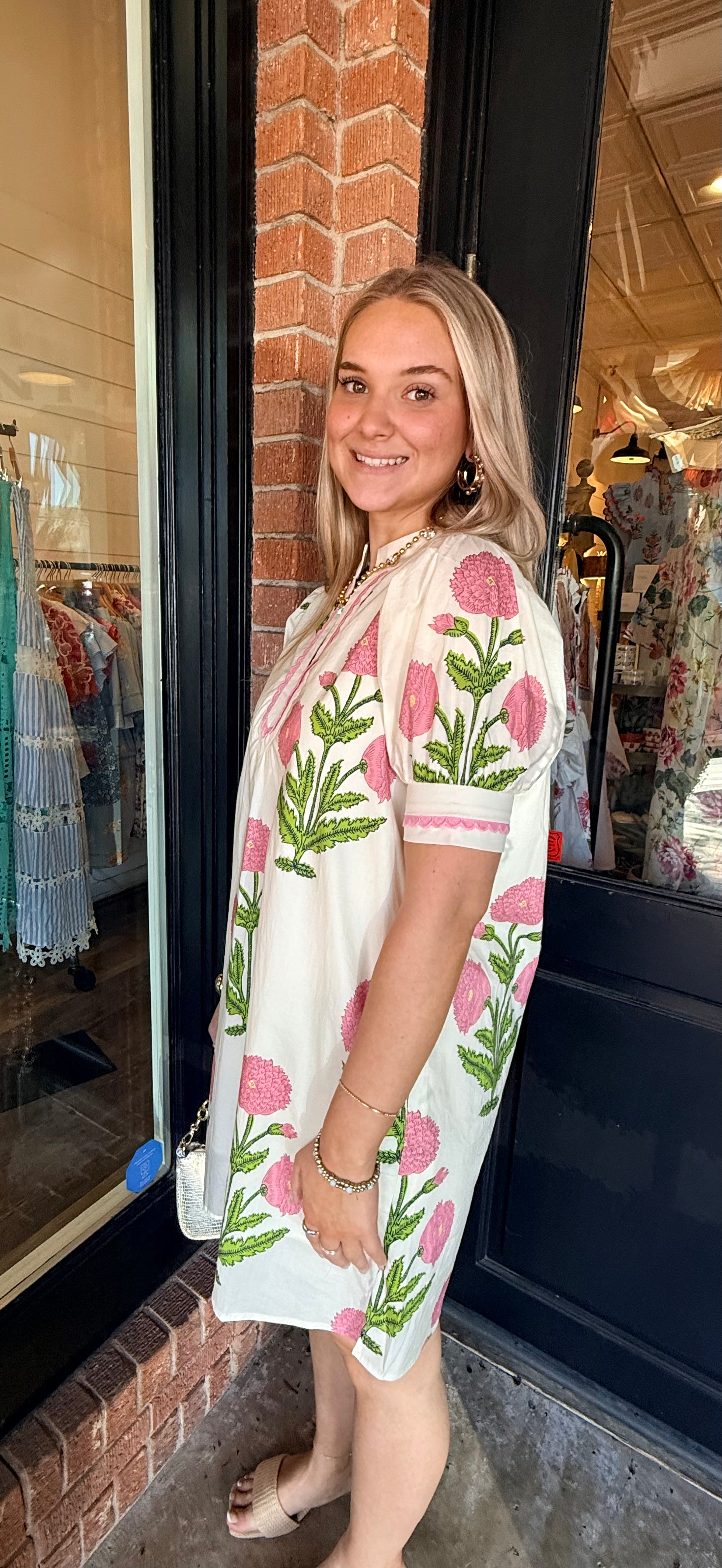 reagan floral embroidered cotton dress En Saison Reagan Midi Dress