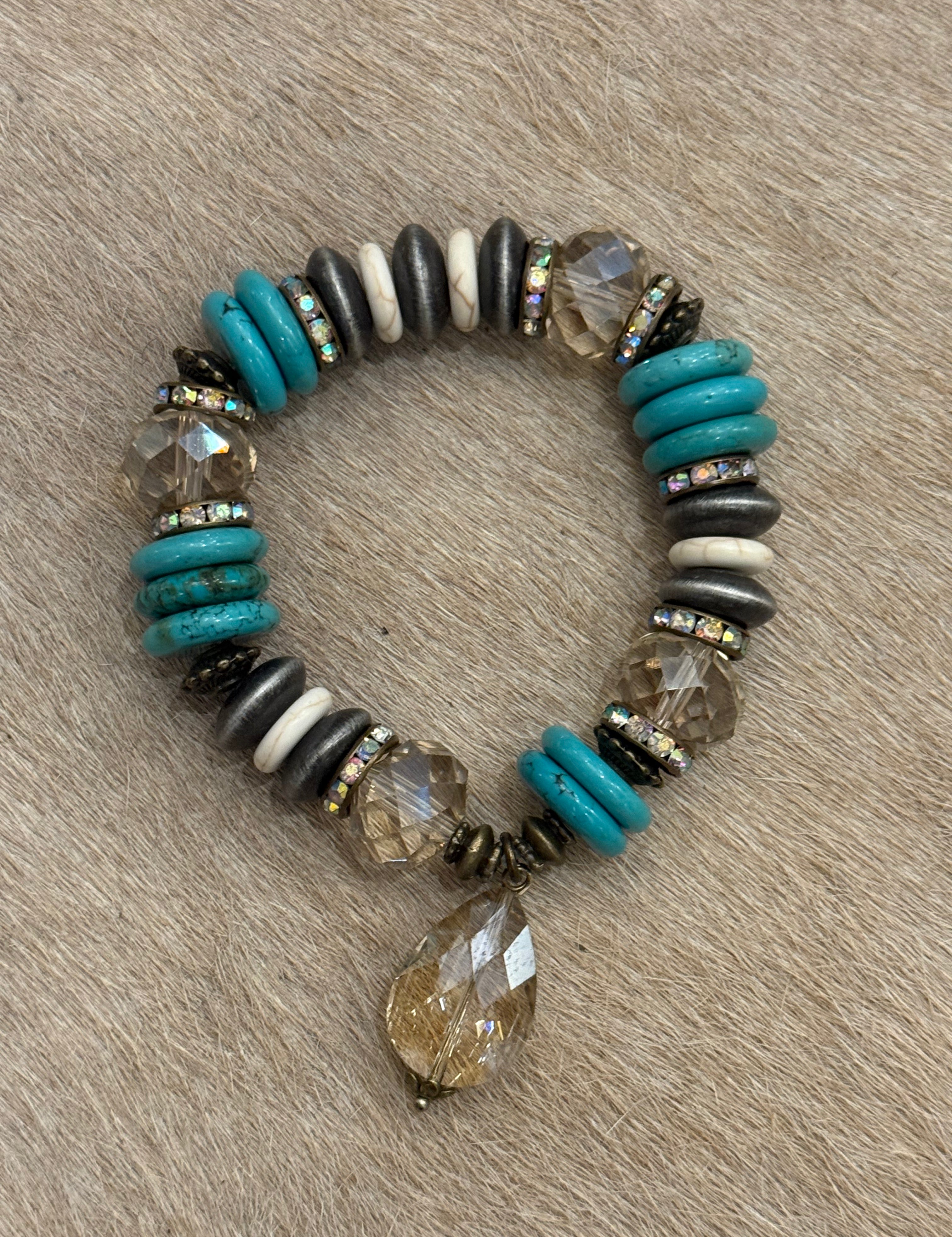 Turquoise & Crystal Bracelet