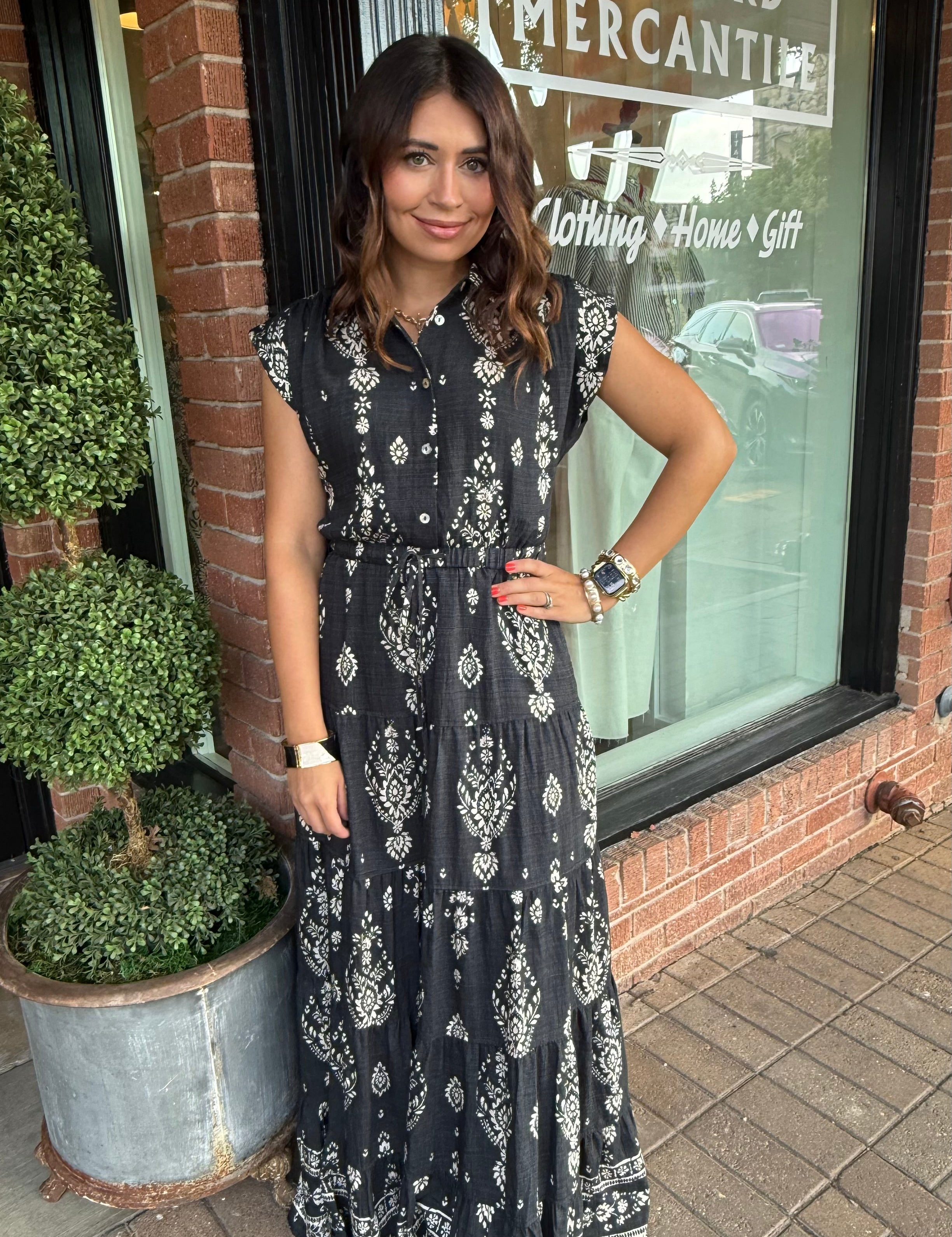 Annie Print Tiered Maxi Dress