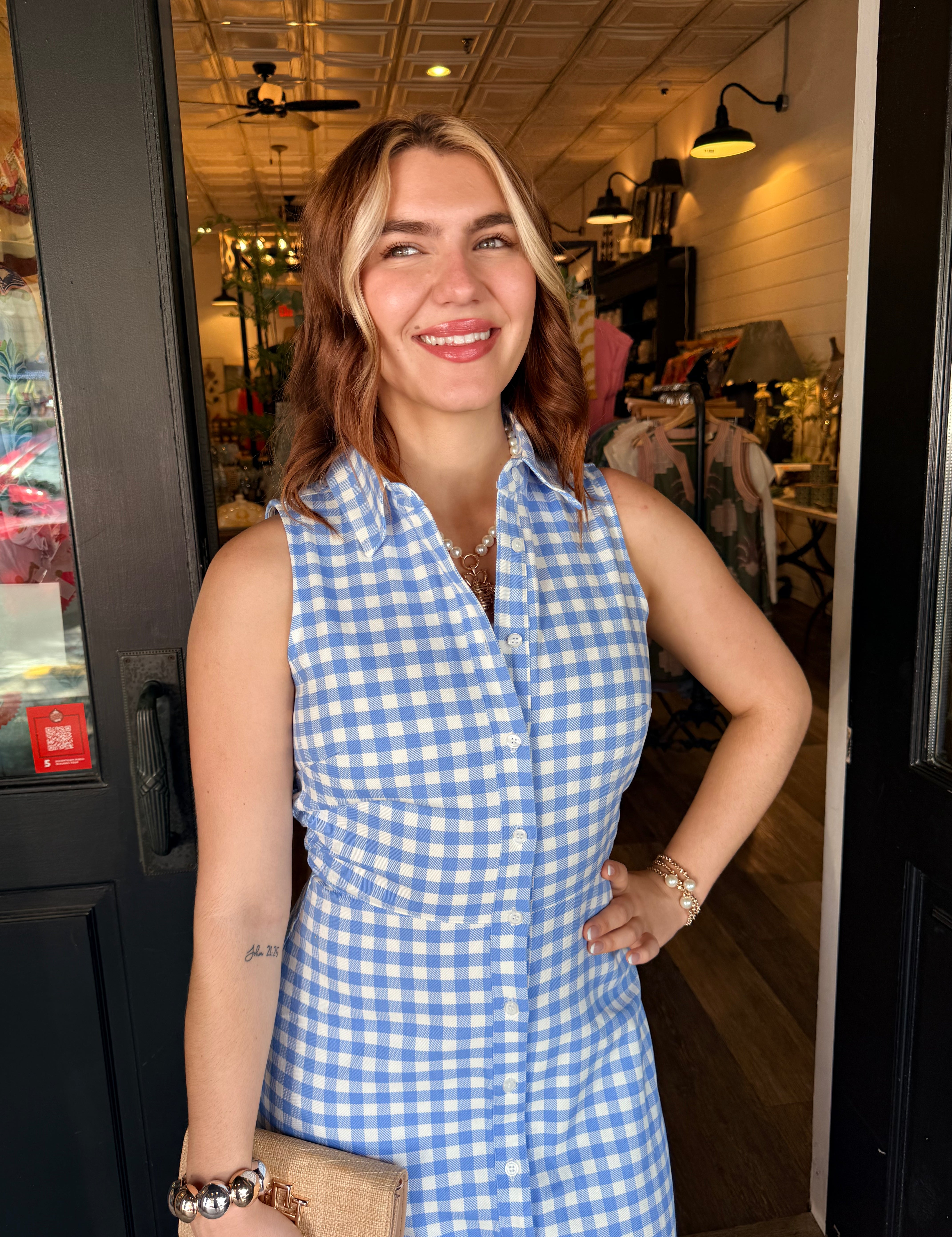 Julia Gingham Maxi Dress