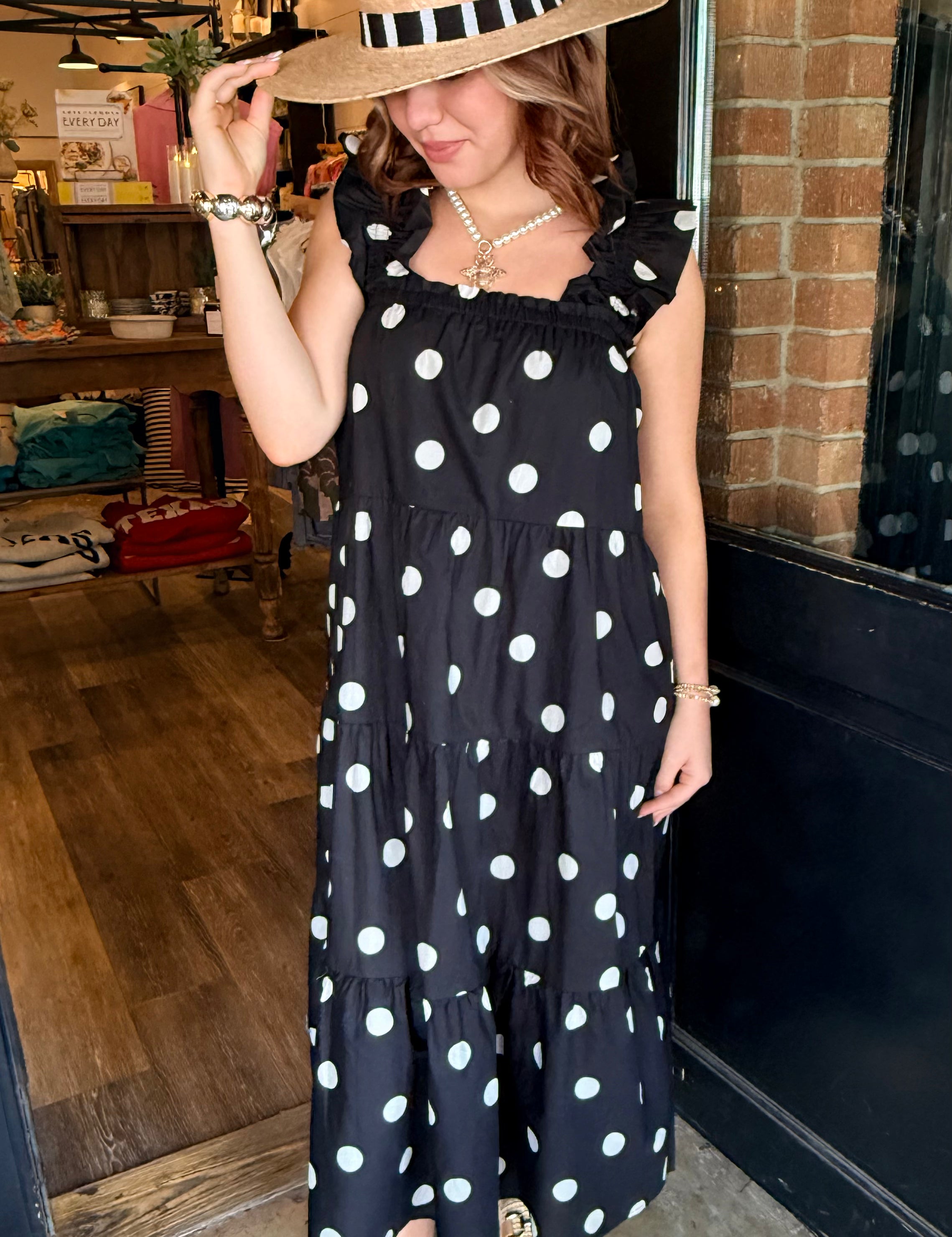 Sadie Polka Dot Tiered Dress
