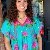 Madeline Hydrangea Midi Dress