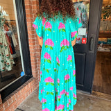 Madeline Hydrangea Midi Dress
