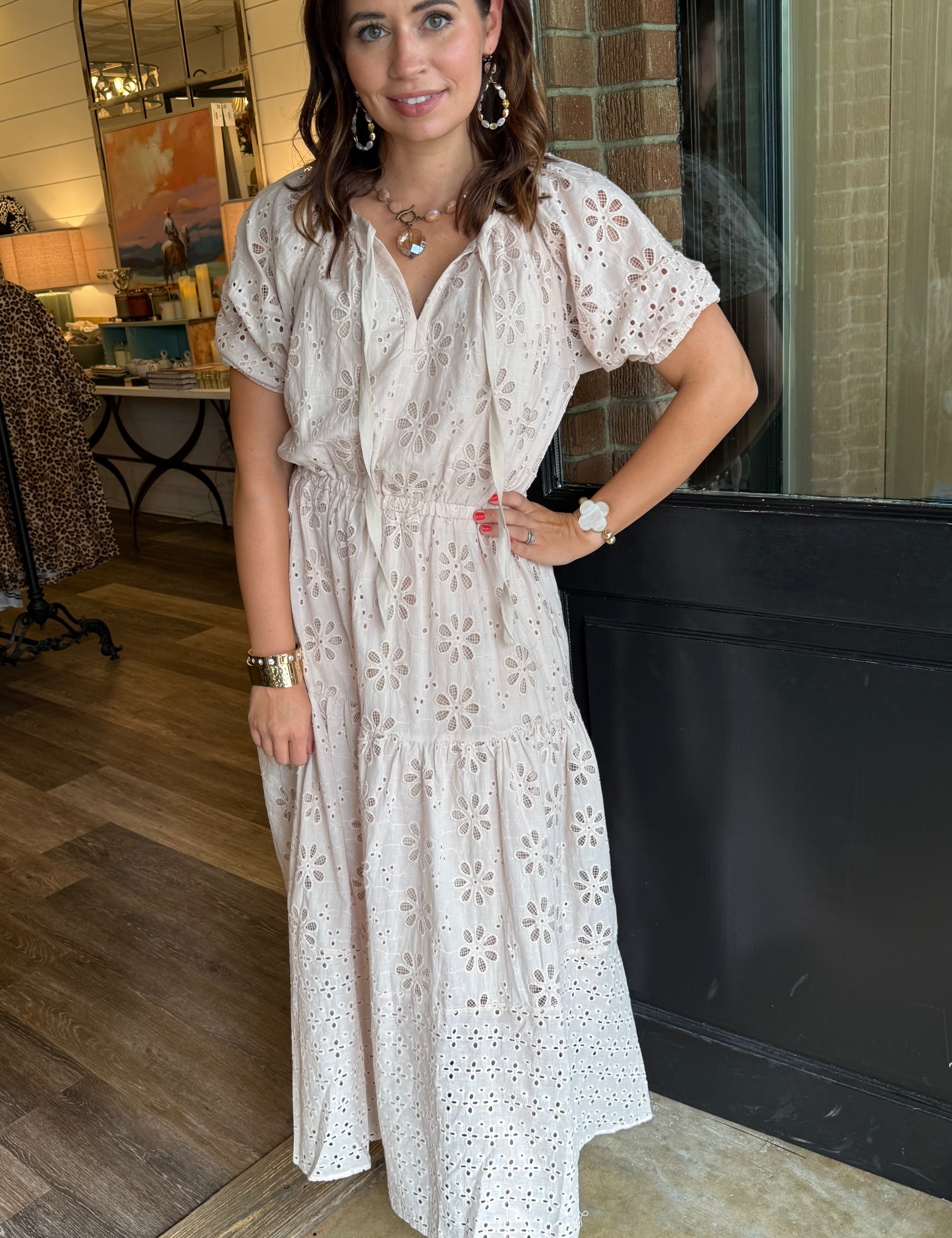 Tyra Floral Eyelet Maxi