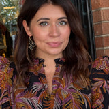 Jaclyn Leaf Print Blouse