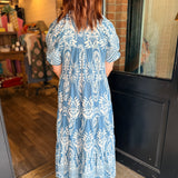 Savannah Border Print Midi Dress