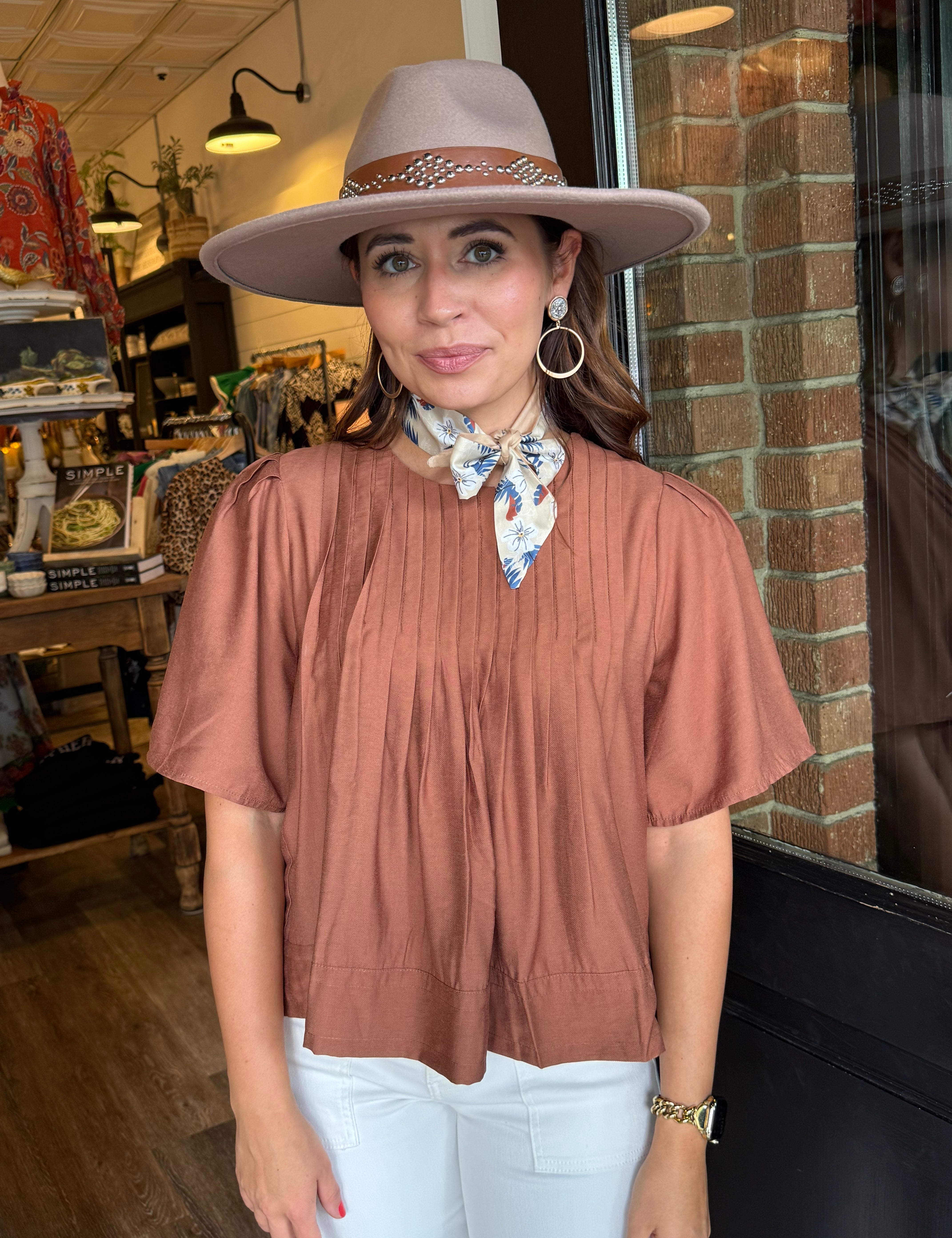 Caroline Pleated Top