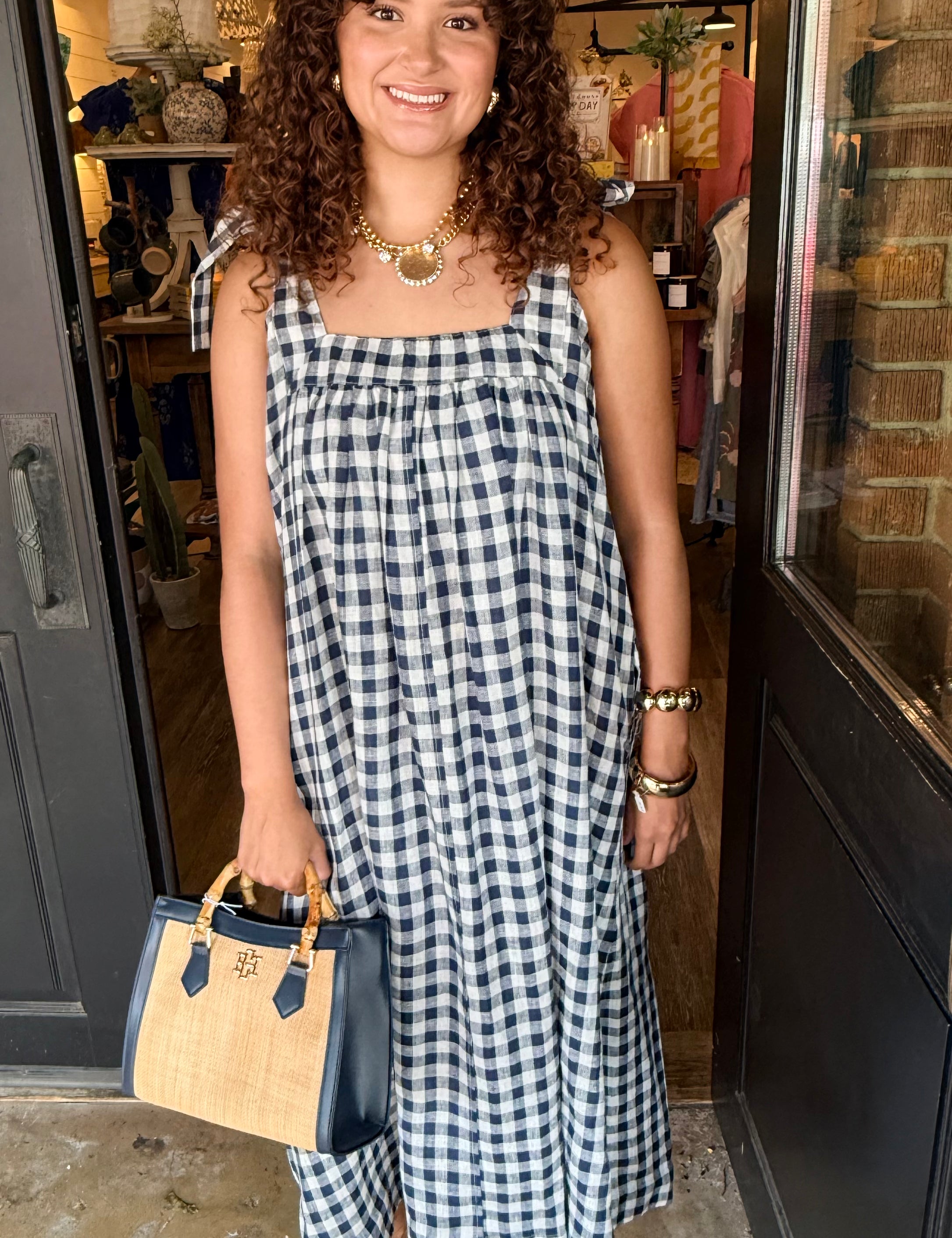 Hannah Gingham Maxi Dress