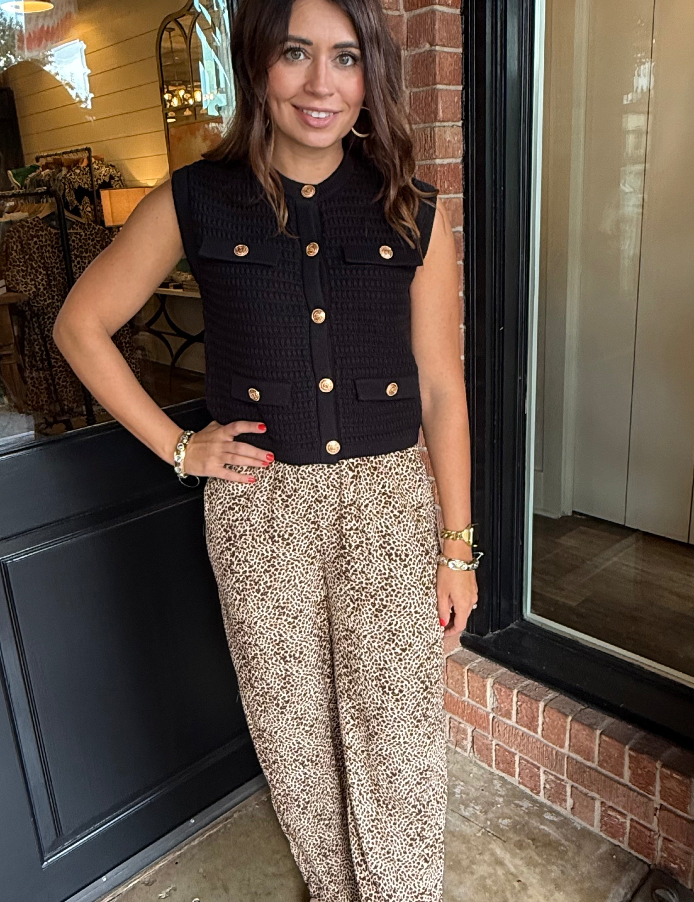 Lina Leopard Wide Leg Pant
