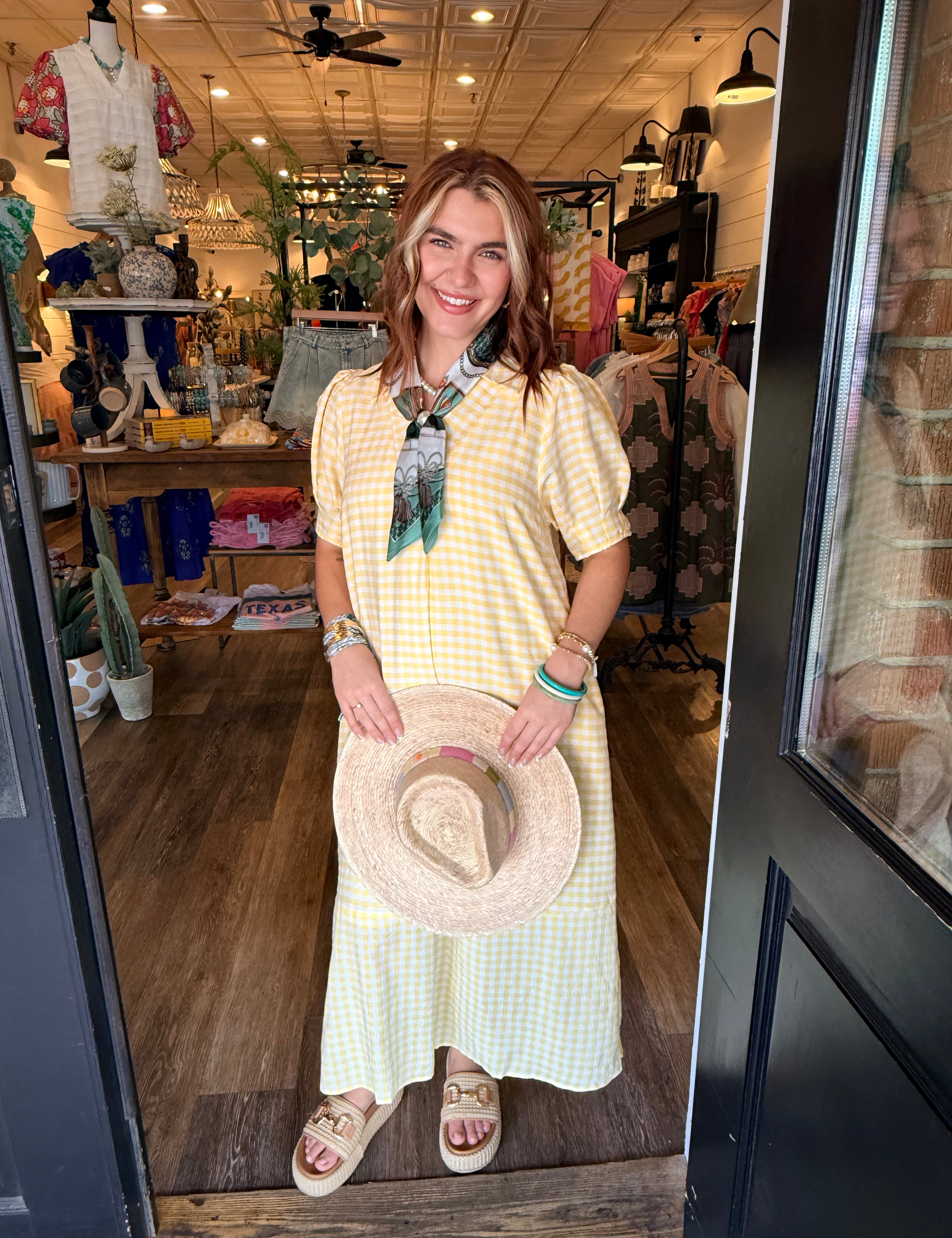 Caroline Gingham Midi Dress