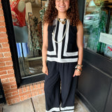 Shelly Contrast Tank & Wide Pant Set