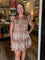 Sunny Print Tiered Mini Dress- Dusty Orange