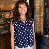Mira Polka Dot Ruffle Top