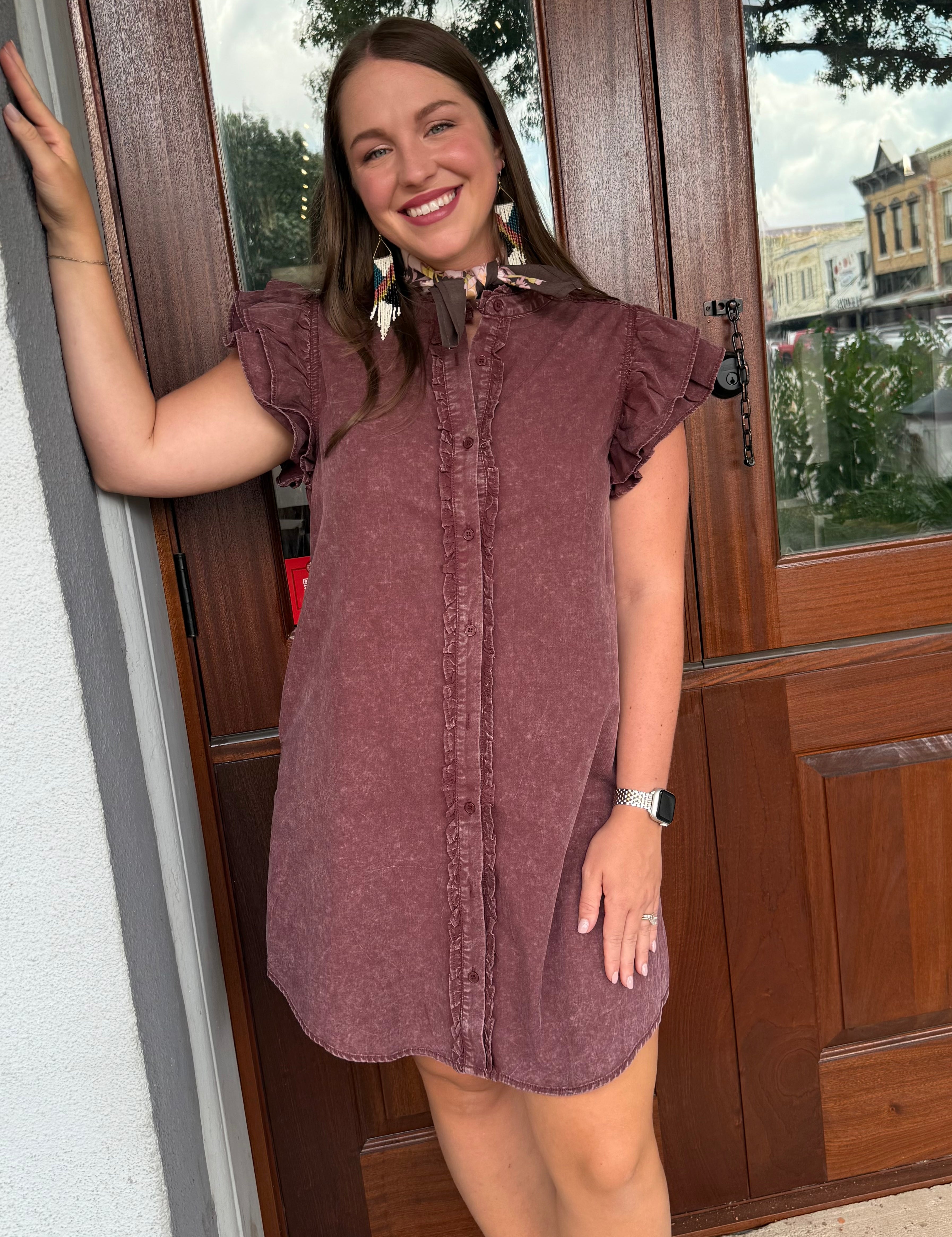 Emma Washed Button Down dress