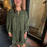 Alicia Cheetah Trim Dress