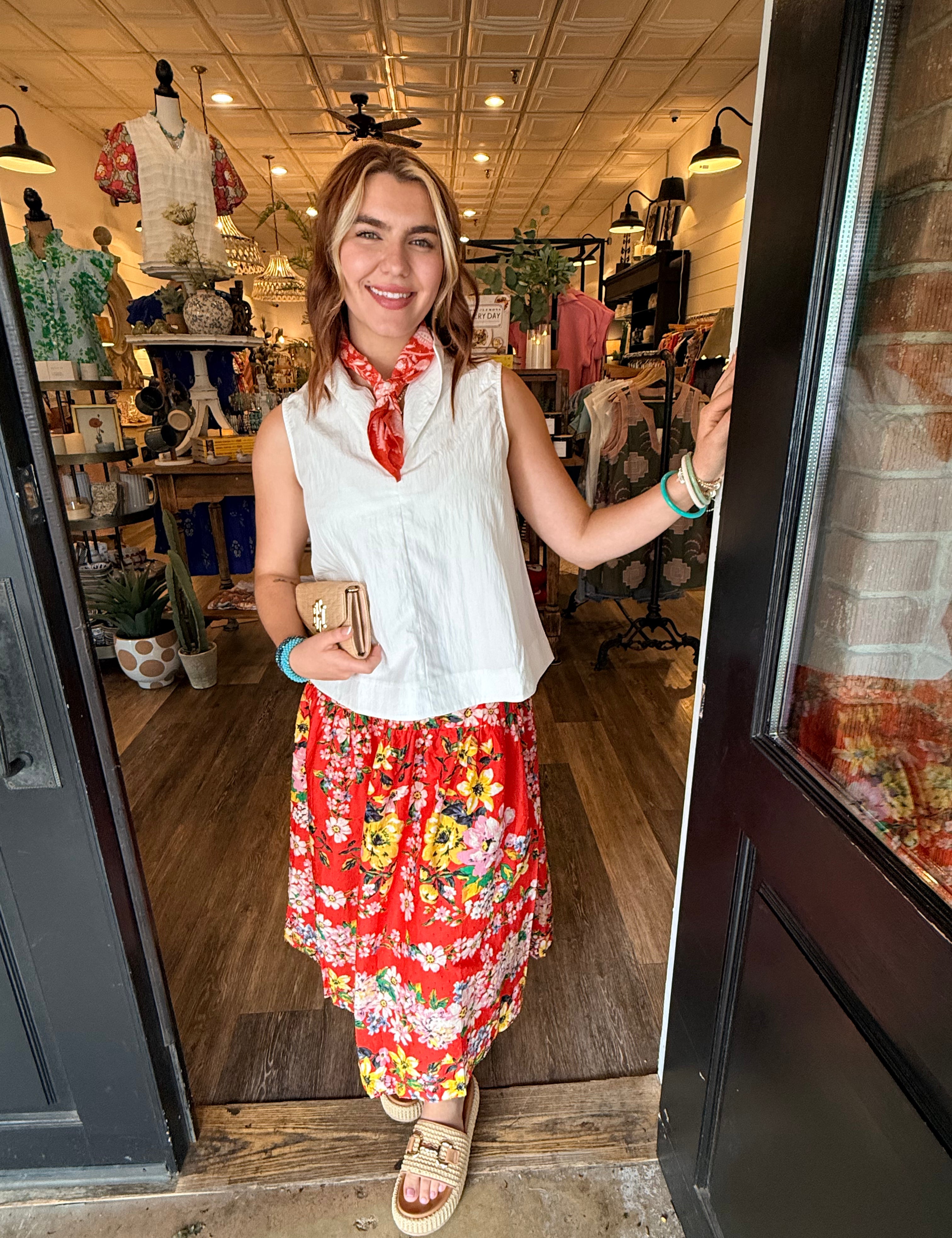 Trina Floral Midi Skirt
