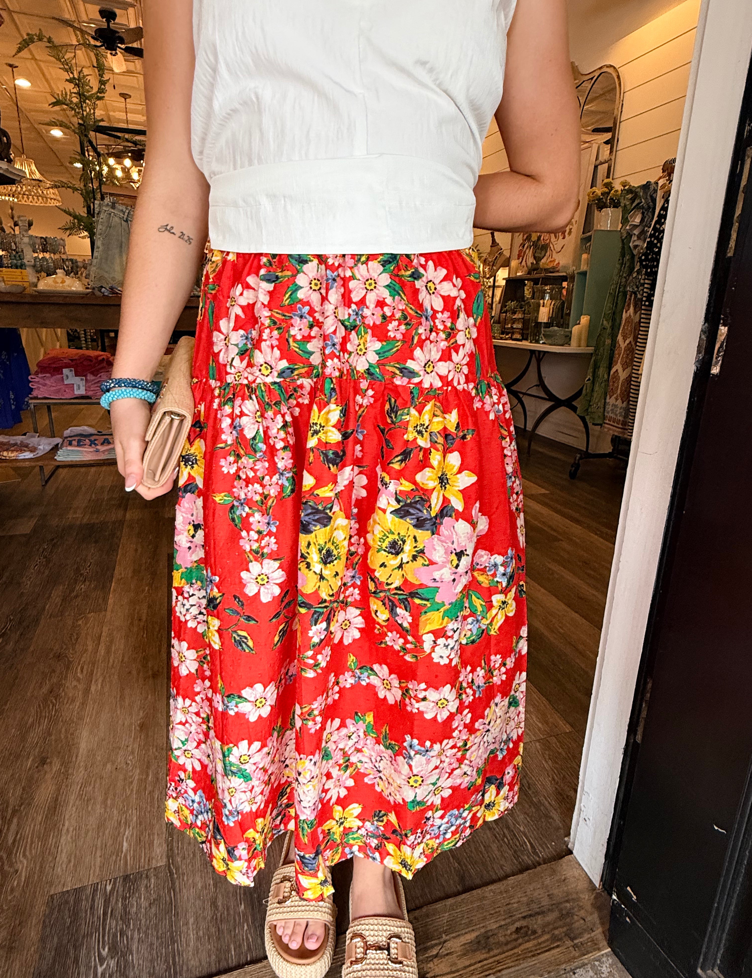 Trina Floral Midi Skirt
