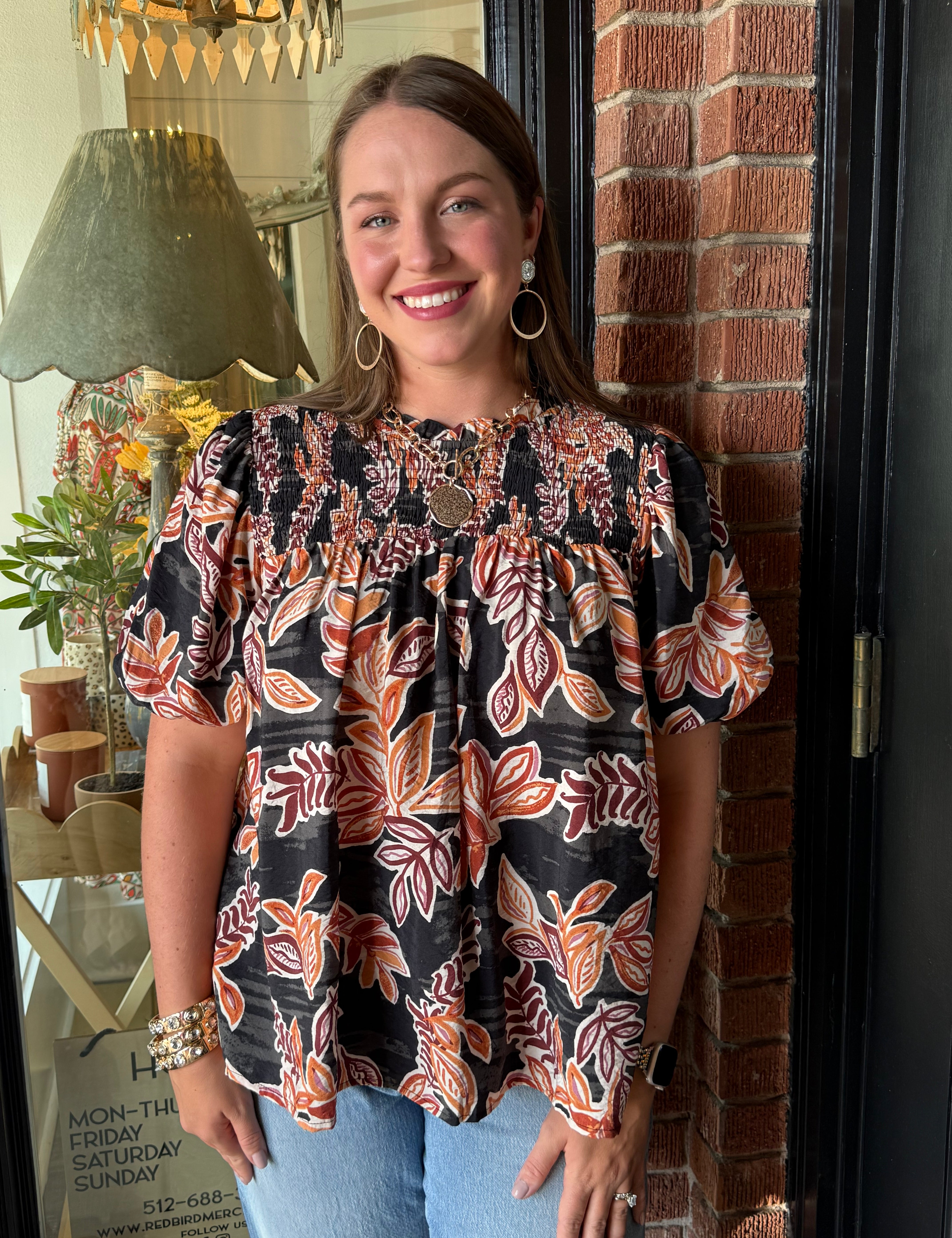 Nellie Foliage Print Top