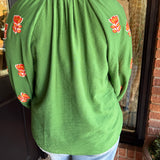 Georgette Embroidered Button Top