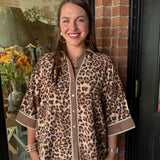 Raya Leopard Pattern Short Sleeve Shirt