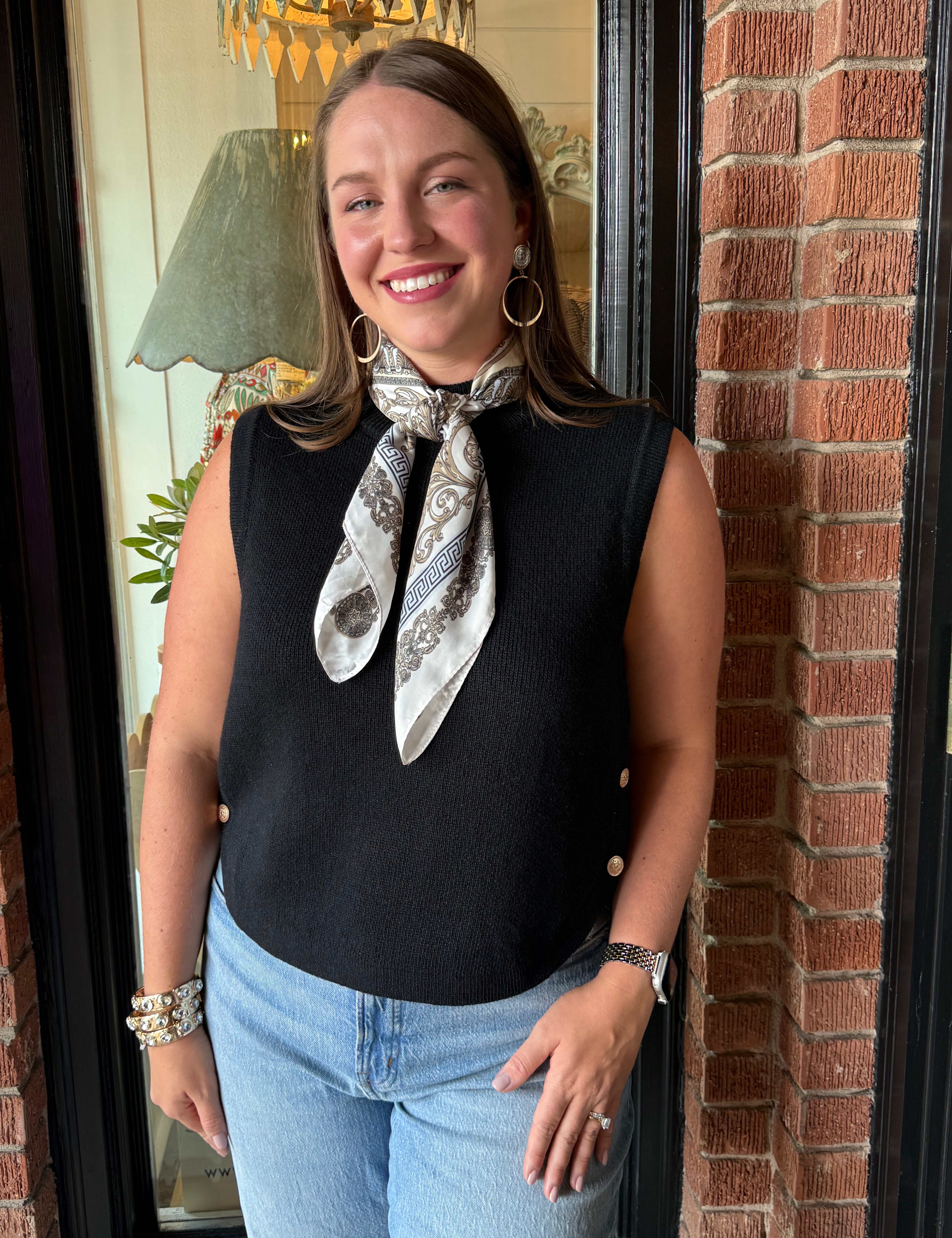 Anne Gold Button Tank Sweater