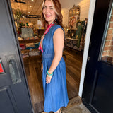 Vickie Denim Zip Midi Dress