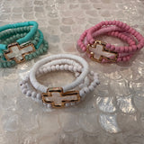 Sara Wood & Rubber Cross Bracelet