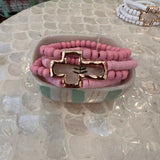 Sara Wood & Rubber Cross Bracelet