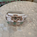 Sara Wood & Rubber Cross Bracelet