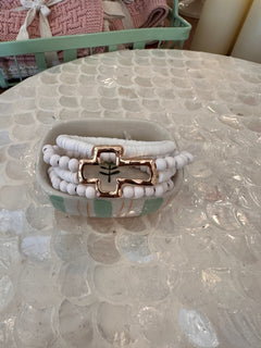 Sara Wood & Rubber Cross Bracelet