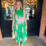 Aubrey Floral Back Tie Midi Dress