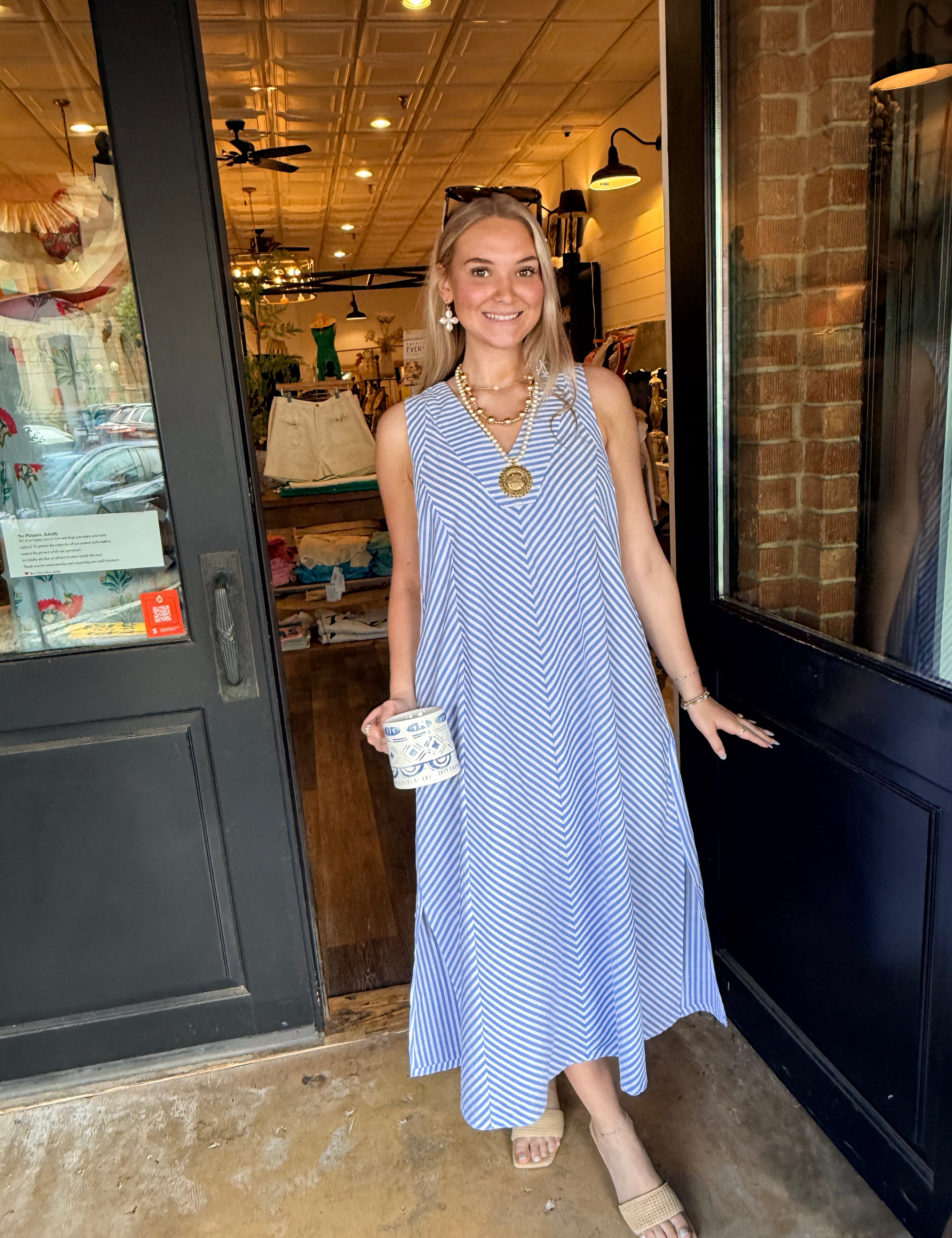 Kat Striped Midi Dress