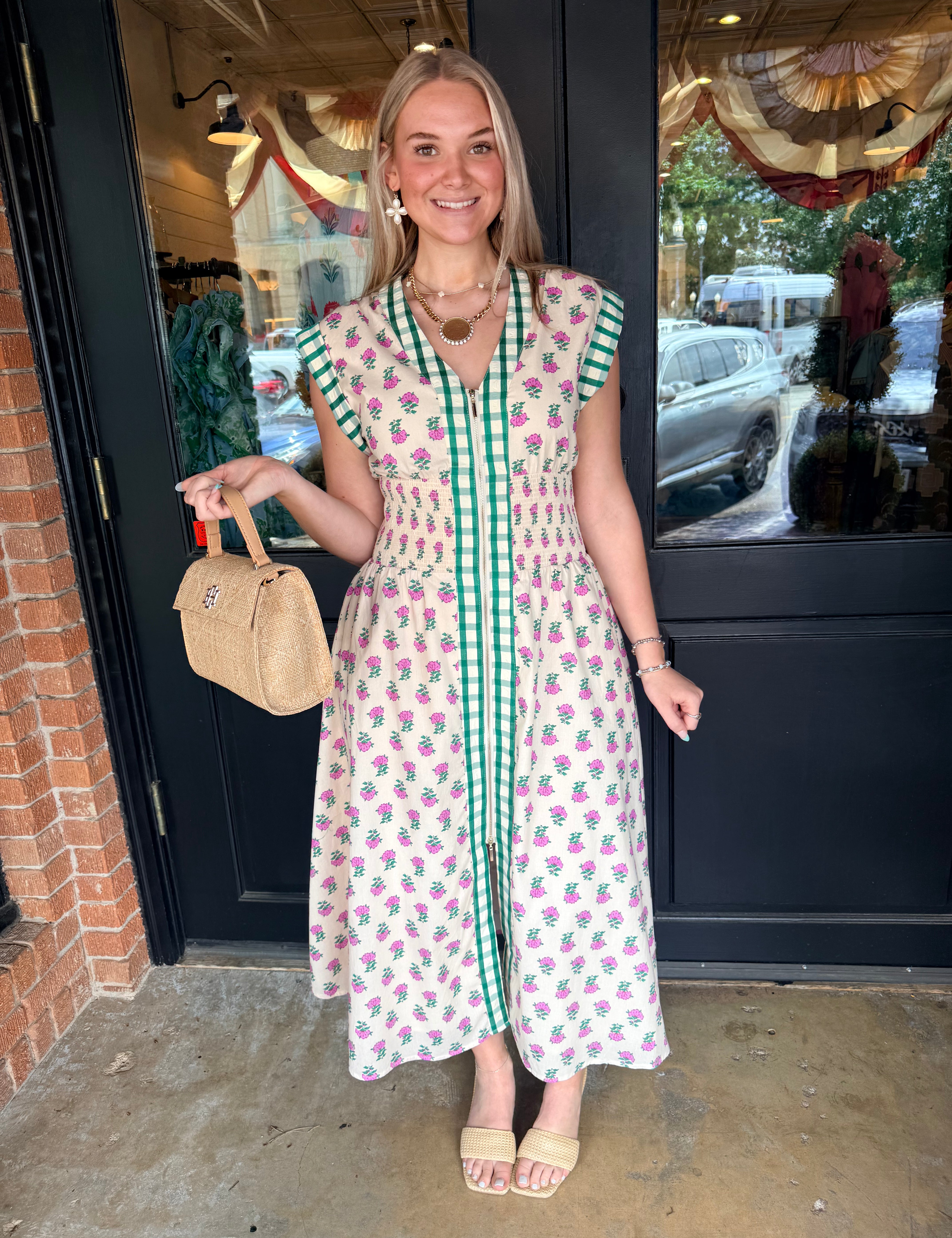 Mira Smocked Midi Dress