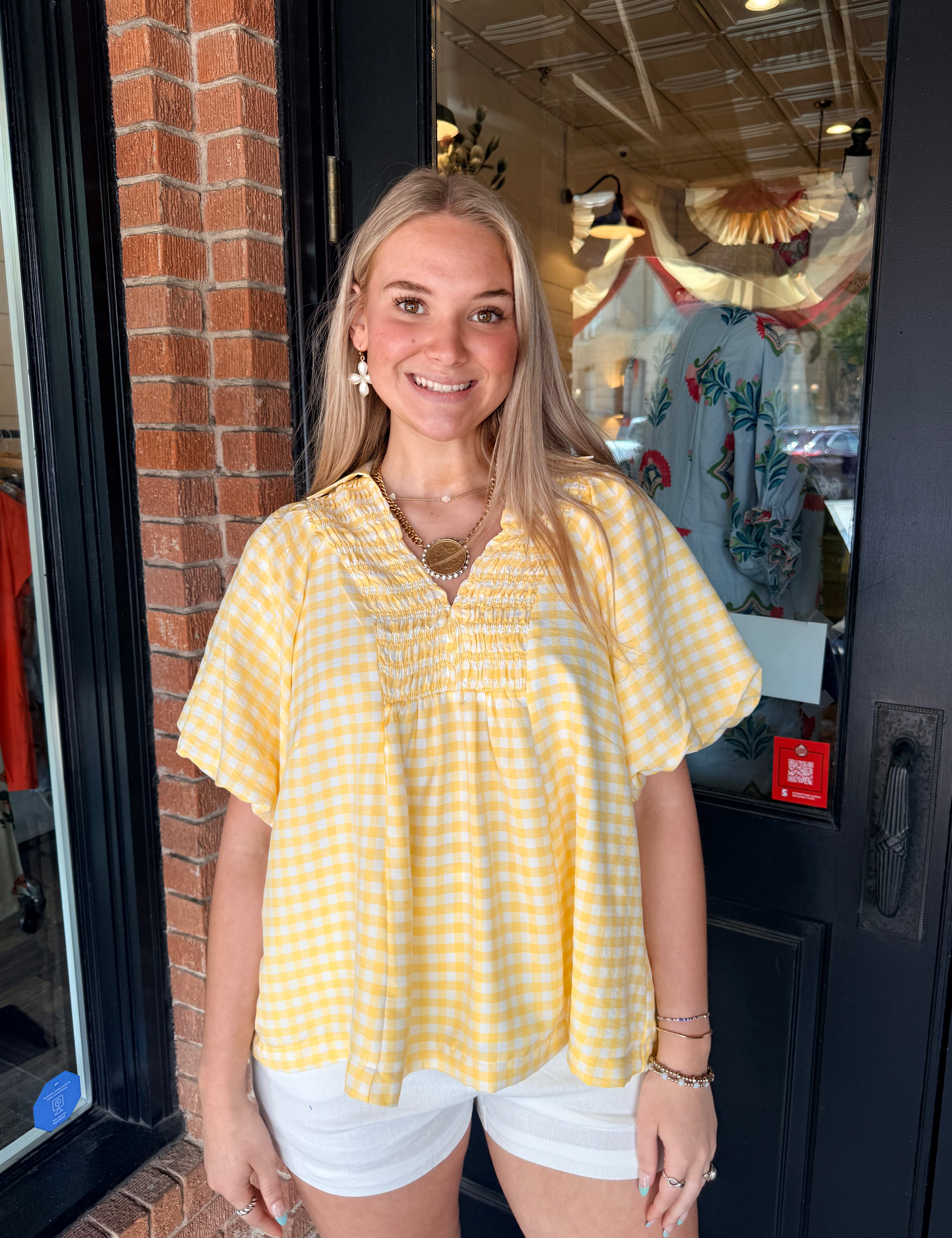 Nina Gingham Top