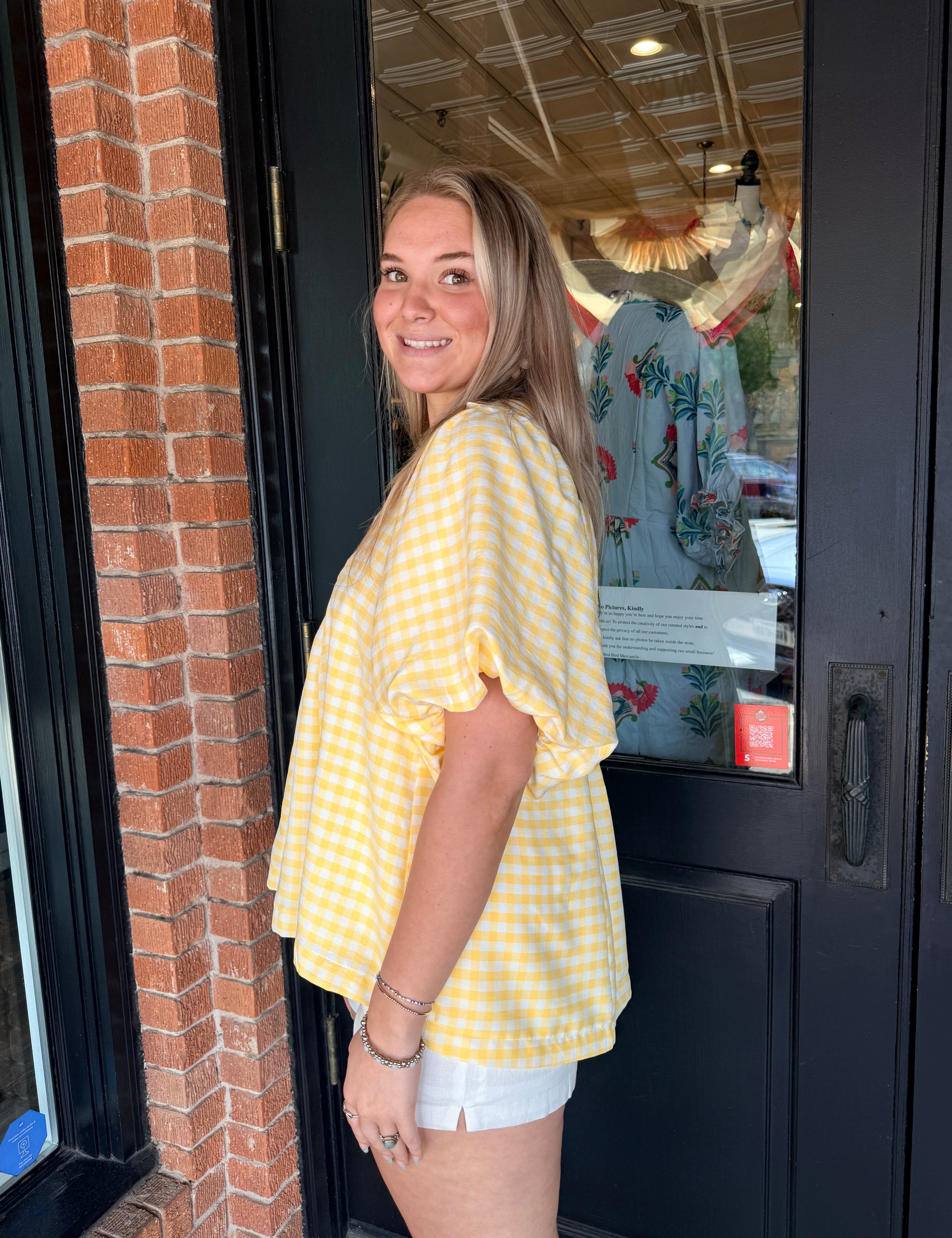 Nina Gingham Top