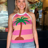 Alison Palm Tree Knit Tank