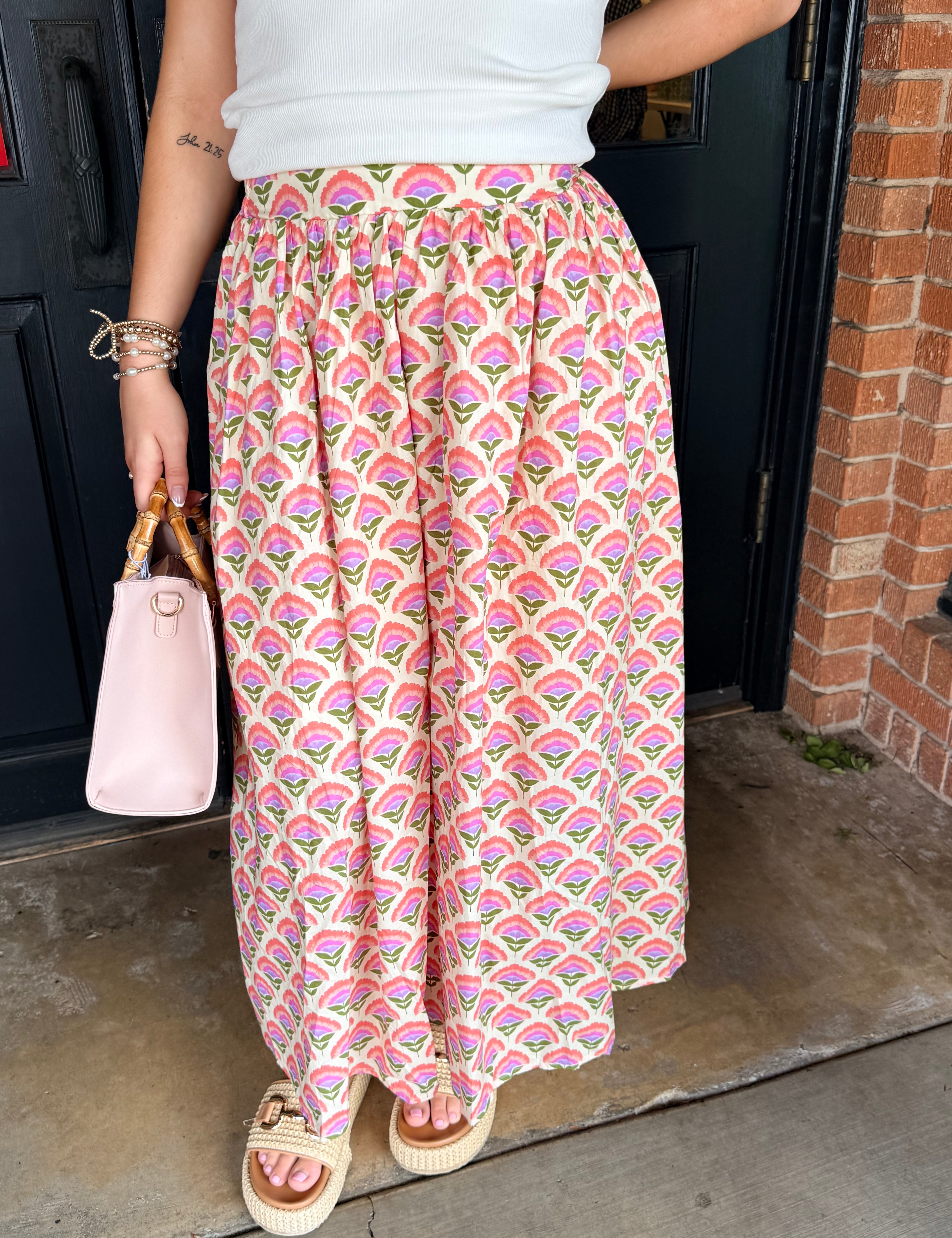 Roberta Floral Midi Skirt